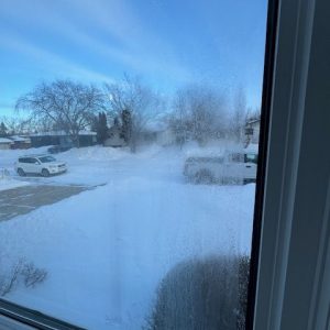Water droplets
(or ice crystals, during colder months)